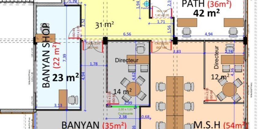 A louer un local professionnel de 251m2 proche de centre ville dans un quartier d’affaires à Ankorondrano