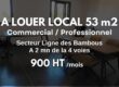 À louer local commercial / professionnel de 53 m2 situé secteur Ligne des Bambous entre Saint-Pierre et Le Tampon Réunion