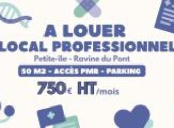 À louer local professionnel ou médical de 50 m2 situé dans le quartier de Ravine du Pont à Petite île Réunion