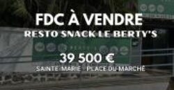 En vente le fonds de commerce du snack « Le Berty’s » situé à Sainte-Marie Réunion