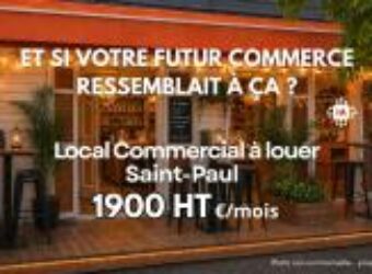 À louer local commercial d’environ 55m3 situé en centre-ville de Saint Paul Réunion