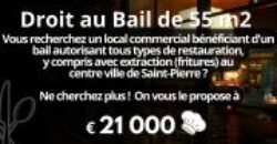 À vendre local commercial d’environ 55 m2 situé au centre-ville de Saint Pierre Réunion