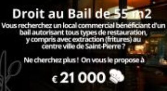À vendre local commercial d’environ 55 m2 situé au centre-ville de Saint Pierre Réunion
