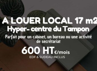 Location d’un local professionnel de 17 m2 situé en plein centre-ville du Tampon, Réunion