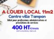 À louer bureau professionnel d’environ 17 m2 situé en plein centre-ville du Tampon Réunion