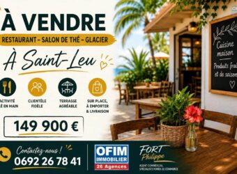 À vendre un restaurant avec terrasse situé à Piton Saint-Leu Réunion