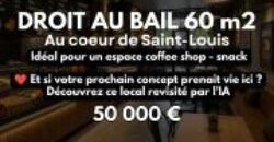 À vendre local commercial d’environ 60 m2 situé en plein cœur du centre-ville de Saint-Louis Réunion
