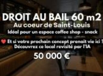 À vendre local commercial d’environ 60 m2 situé en plein cœur du centre-ville de Saint-Louis Réunion