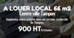 À louer un local professionnel ou commercial d’environ 66 m2 situé en plein centre-ville du Tampon