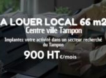 À louer un local professionnel ou commercial d’environ 66 m2 situé en plein centre-ville du Tampon
